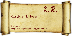 Kirják Rea névjegykártya